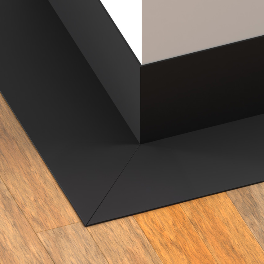 Rodapé PVC minimalista – rígido, castanho