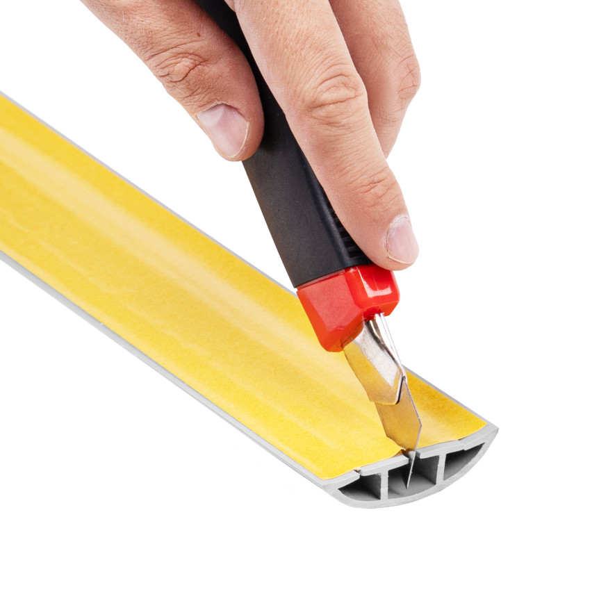 Canaleta de cabo de mascaramento de PVC semicircular, tampa de cabo autoadesiva, castanho