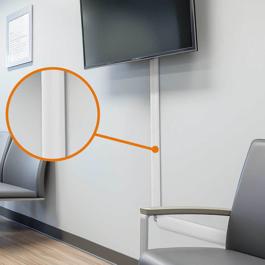 PVC káblové kanály - 200 cm, polkruhové, sivé