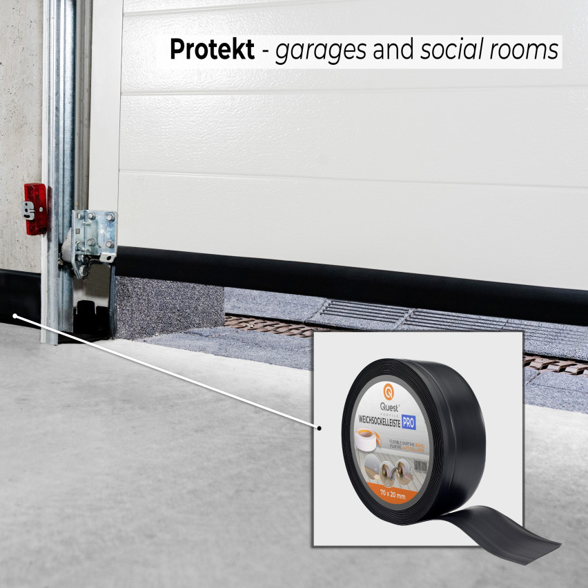 Mäkké lišty Samolepiace, Flexibilná základná lišta, Rohová lišta, PVC, 70x20mm, čierna