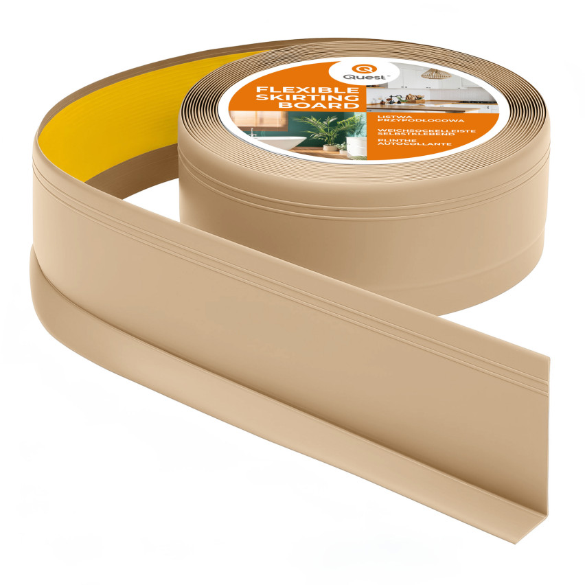 Αυτοκόλλητο σοβατεπί PVC, εύκαμπτο διακοσμητικό προφίλ DEKOR, άμμος