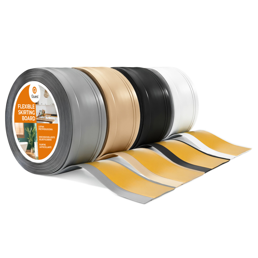 Zelfklevende PVC plint, flexibele decoratieve plint DEKOR, 70x20mm, grijs