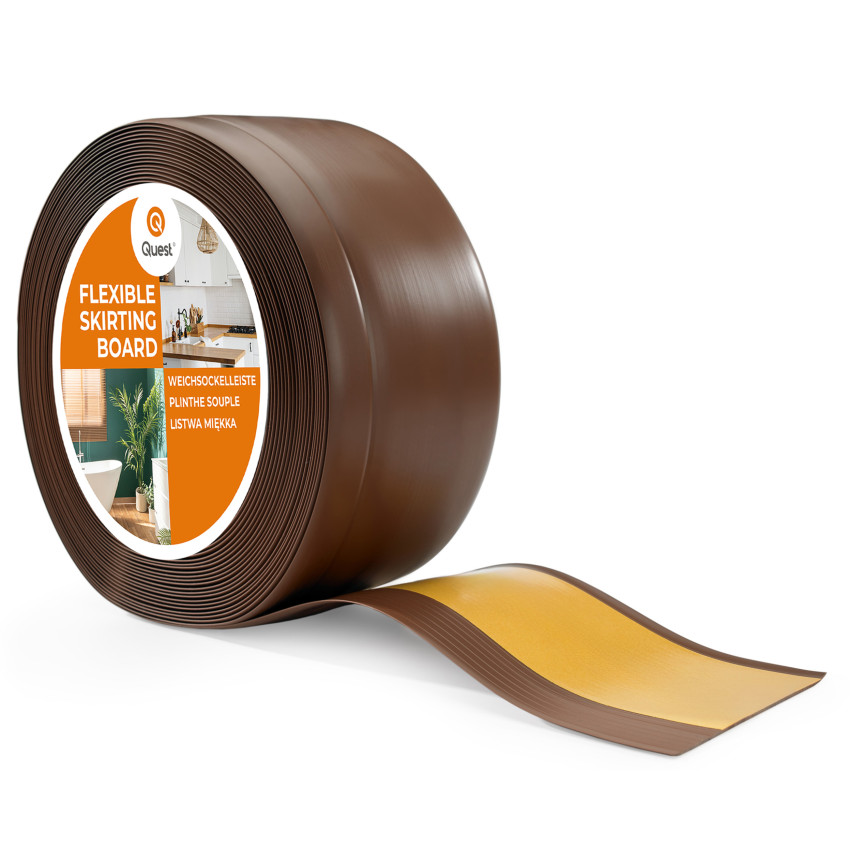 PVC dengiamoji juosta 100x25 mm juosta visų rūšių paviršiams, grindjuostės, rudos spalvos