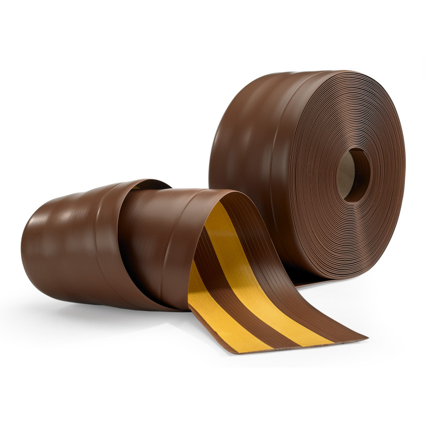 PVC dengiamoji juosta 100x25 mm juosta visų rūšių paviršiams, grindjuostės, rudos spalvos