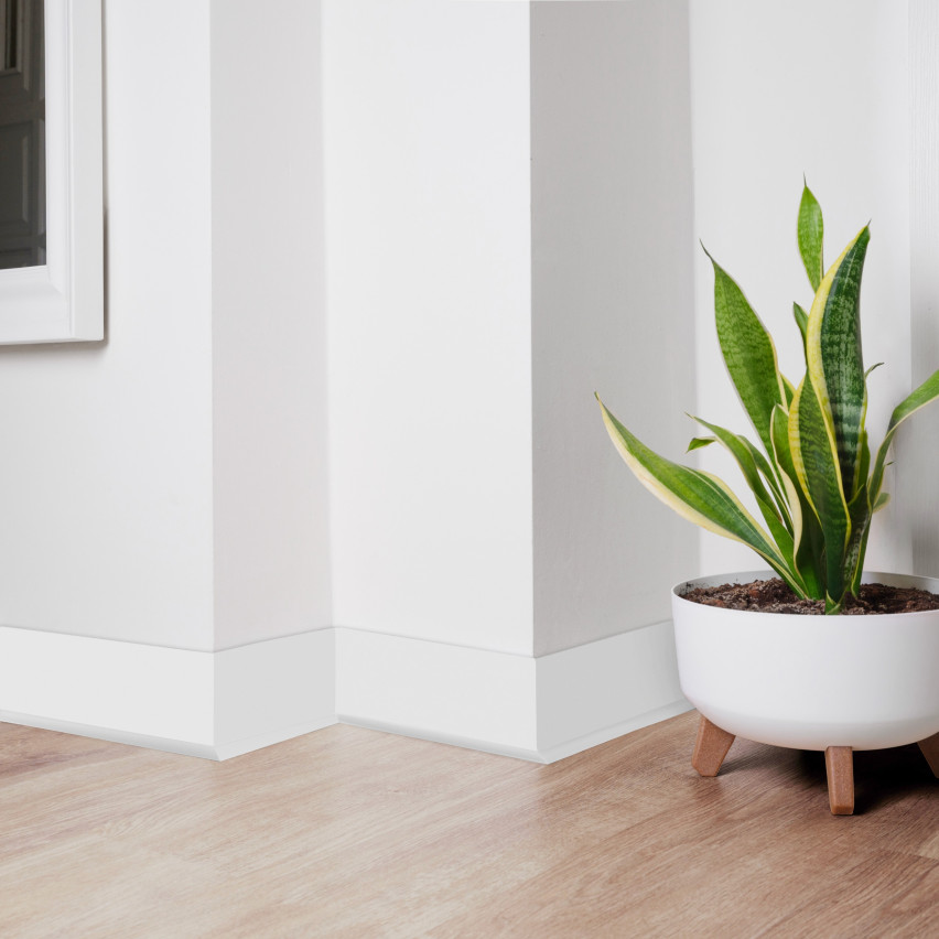 Rodapié PVC, zócalo autoadhesivo de PVC 70x20 mm, rodapiés suaves y flexibles, rodapié decorativo,  zócalo blando, blanco