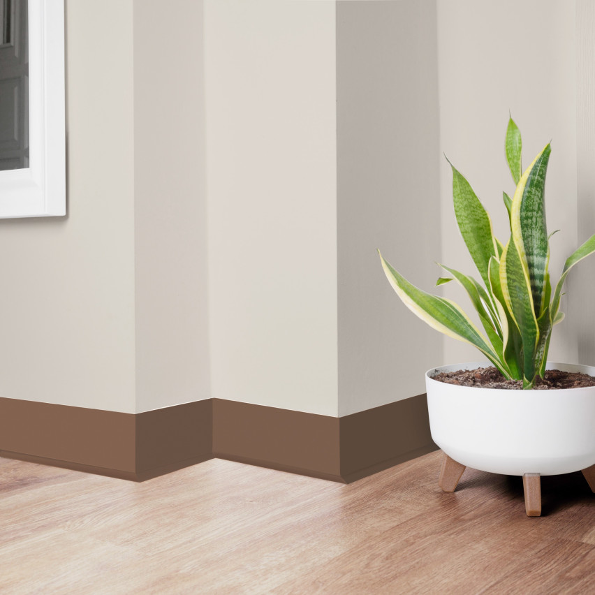 Mäkká soklová lišta Samolepiaca, Flexibilná soklová lišta, Rohová soklová lišta, PVC, 70x20mm, hnedá