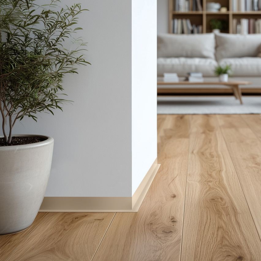 Minimalistická PVC podlahová lišta – tvrdá, béžová