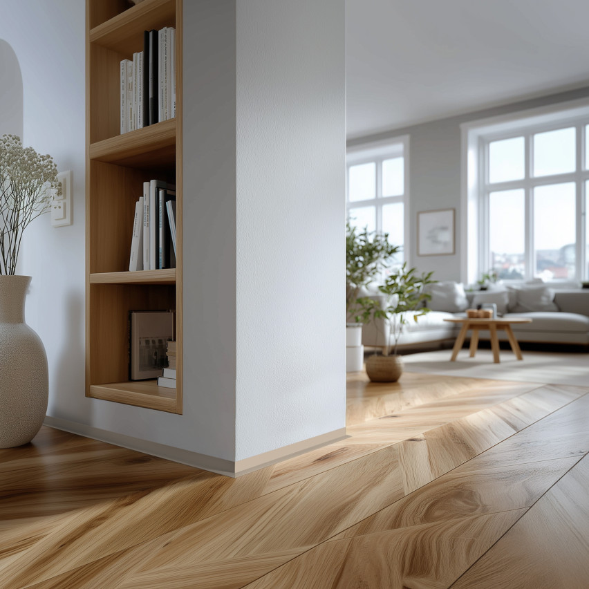 Minimalistická PVC podlahová lišta – tvrdá, béžová