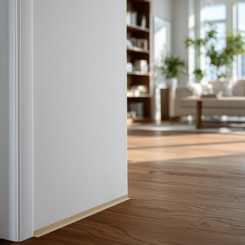 Minimalistická PVC podlahová lišta – tvrdá, béžová