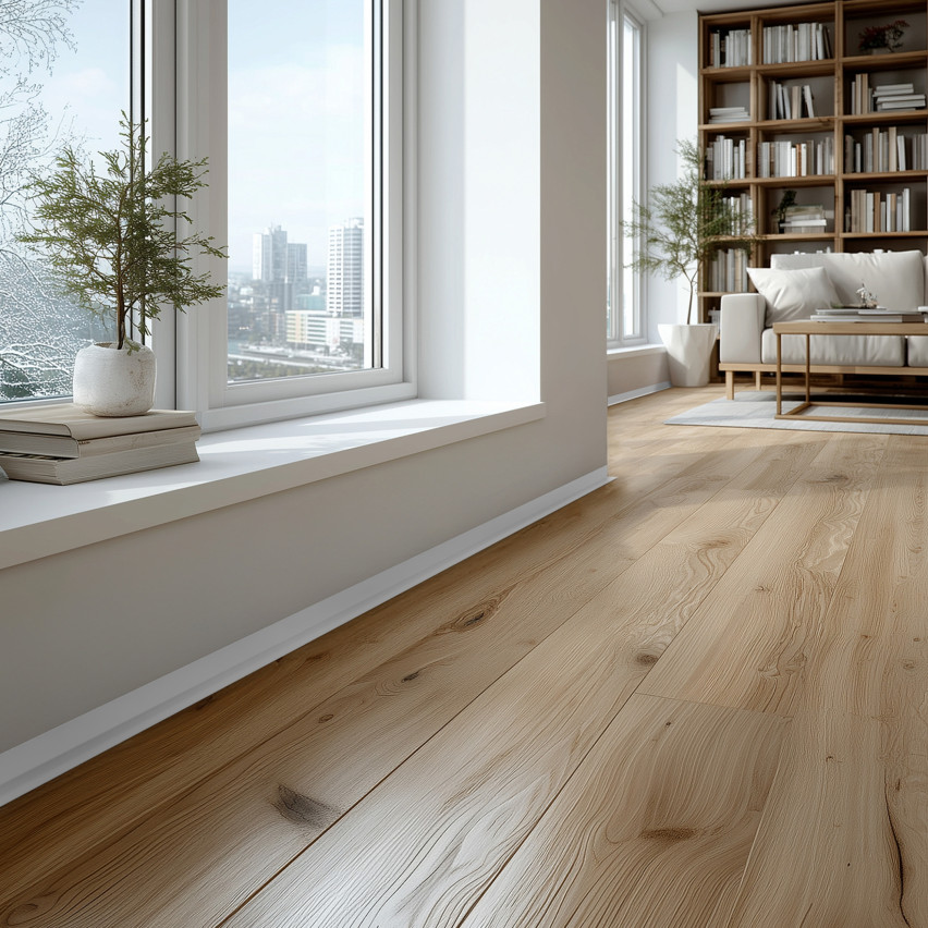 Minimalistische PVC plint – hard, wit