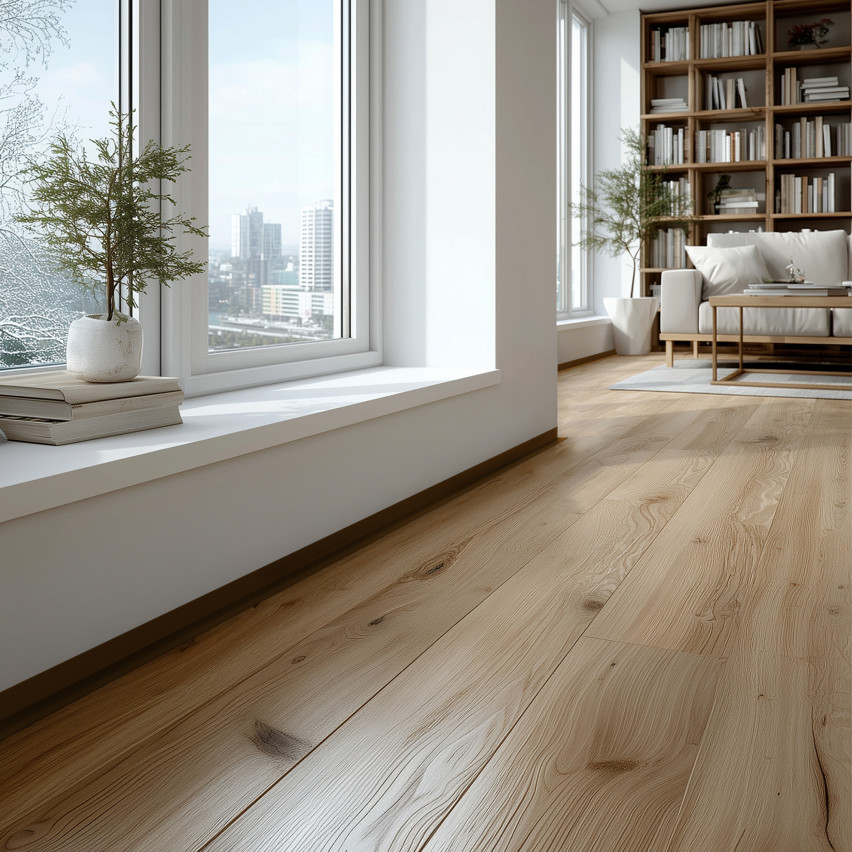 Rodapé PVC minimalista – rígido, castanho