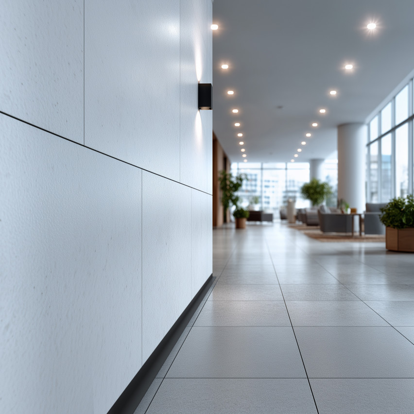 Minimalistická Podlahová lišta PVC – tvrdá, černá