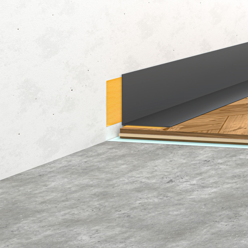 Minimalistinen itsekiinnittyvä PVC-jalkalista – kova, musta