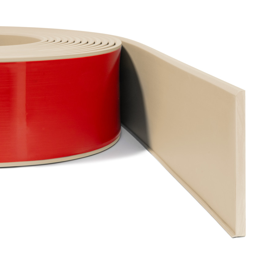 Самоклейний плінтус із ПВХ PREMIUM 10 см, гладкий гнучкий плінтус ФЛЕКС, для підлог RAL 1001, бежевий, 10 м