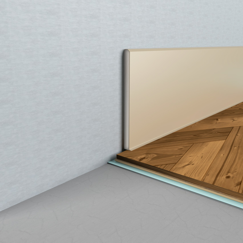 Самоклейний плінтус із ПВХ PREMIUM 10 см, гладкий гнучкий плінтус ФЛЕКС, для підлог RAL 1001, бежевий, 10 м