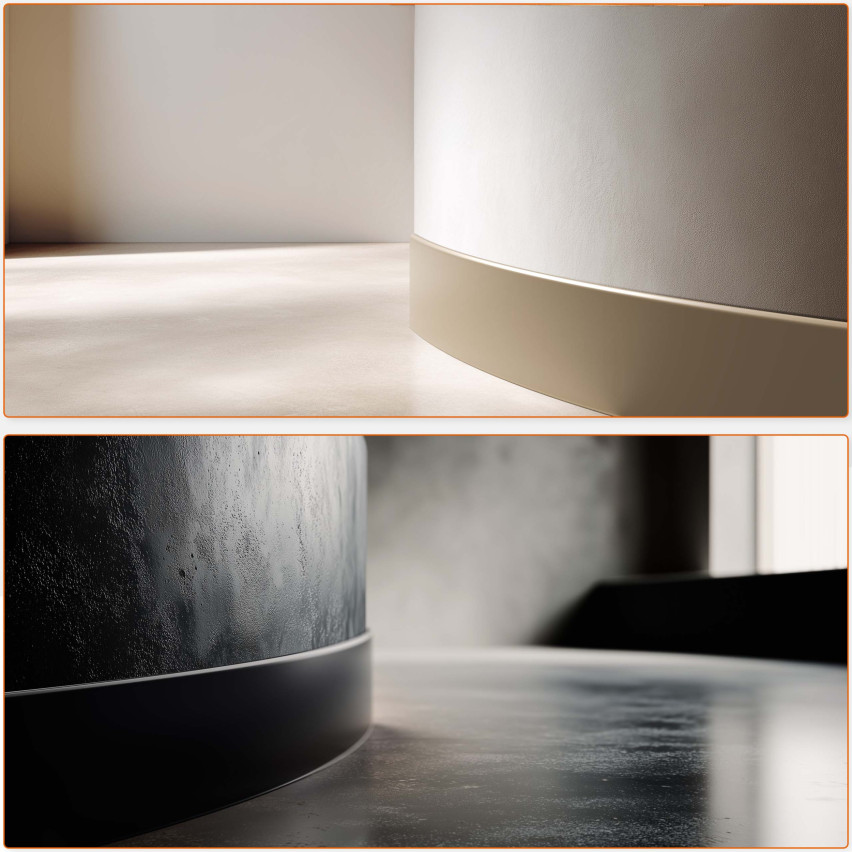 Isekleepuv PVC põrandaliist PREMIUM 10 cm, sile painduv FLEX-liist, põrandatele RAL7042, hall, 10 m