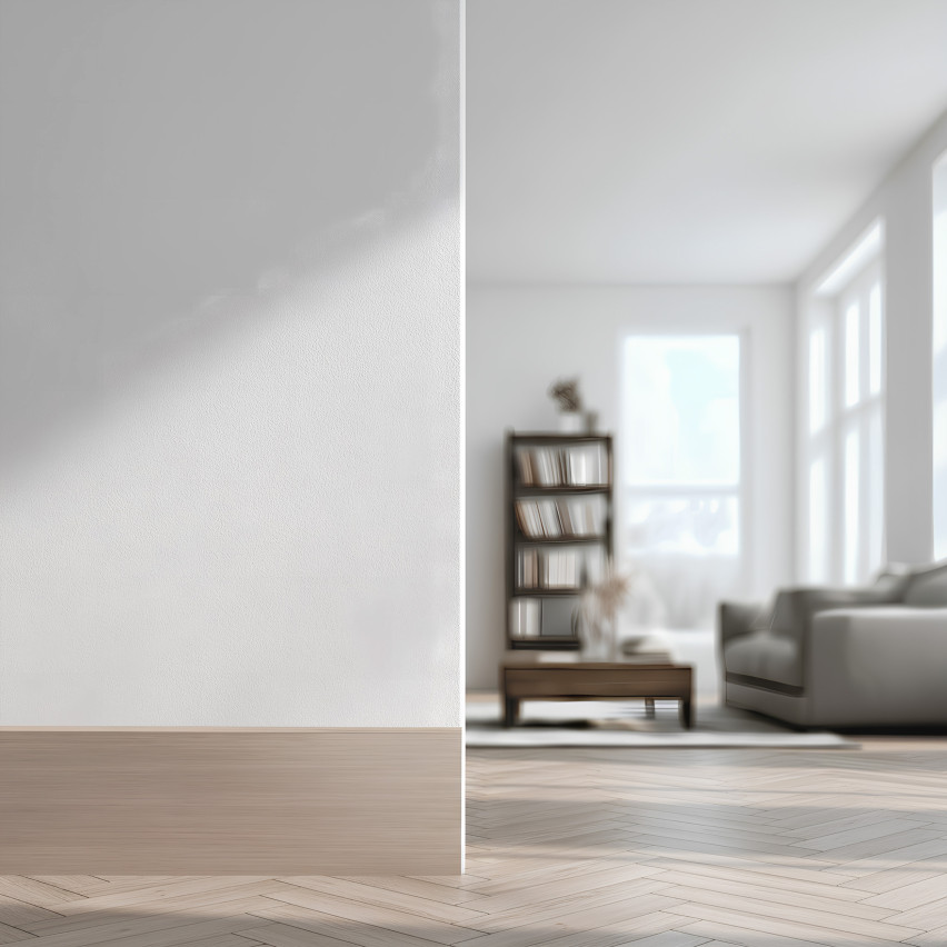 Rodapé de PVC autoadesivo PREMIUM 10 cm, rodapé liso e flexível FLEX, para pisos, carvalho claro, 10 m