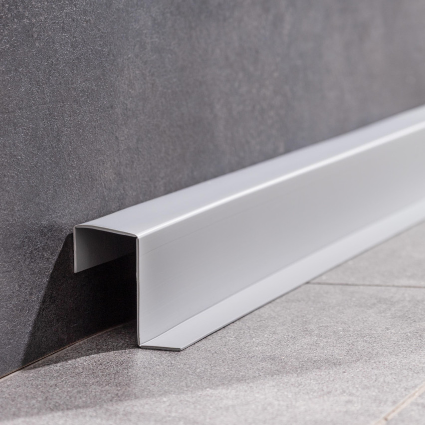 Rodapé de acabamento W2 em PVC 4 em 1 120 mm, autoadesivo, cobridor, rodapé flexível para piso e parede, areia