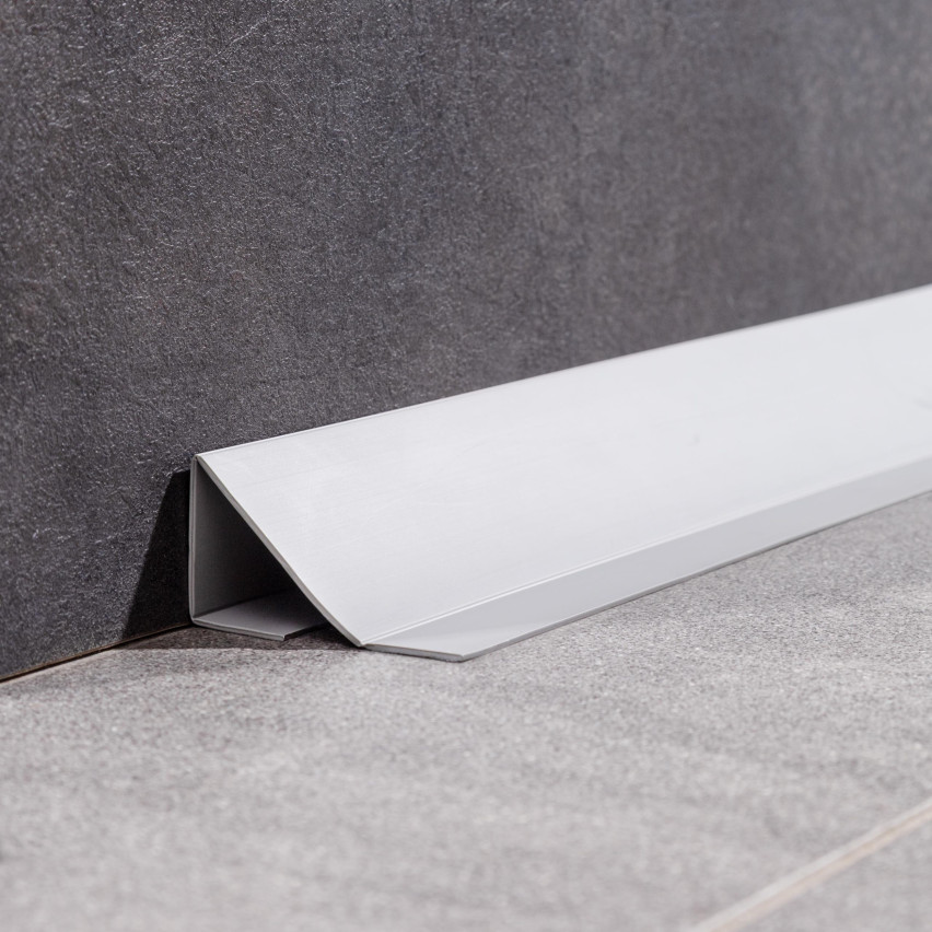 Rodapé de acabamento W2 em PVC 4 em 1 120 mm, autoadesivo, cobridor, rodapé flexível para piso e parede, areia