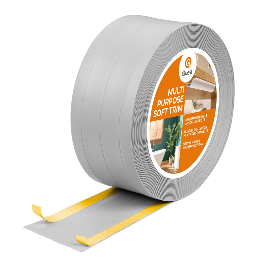 Multifunctionele PVC-Lijst 4in1 – Zelfklevend Afwerkpaneel, Grijs