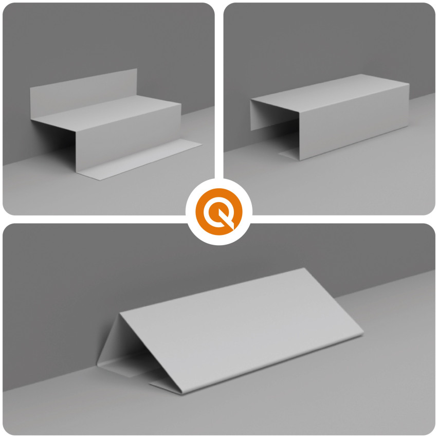 Multifunctionele PVC-Lijst 4in1 – Zelfklevend Afwerkpaneel, Grijs