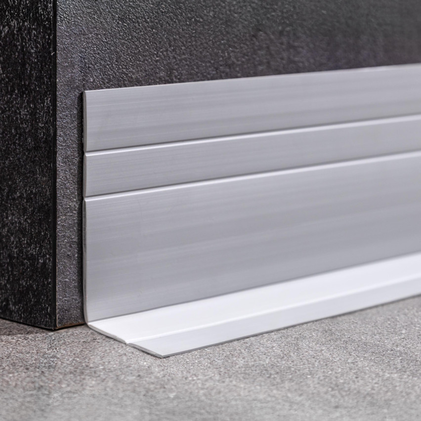 PVC Multifunctionele Lijst 2in1 – Zelfklevend Afwerkpaneel, 110Mm, Donkergrijs