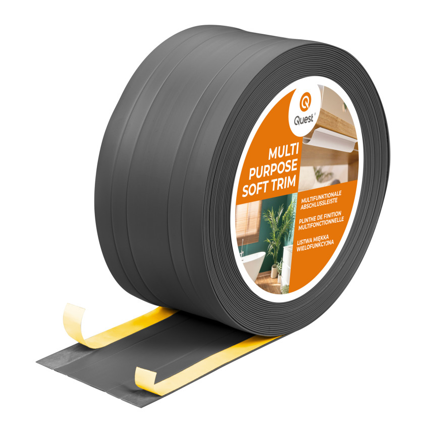 PVC Multifunctionele Lijst 2in1 – Zelfklevend Afwerkpaneel, 110Mm, Donkergrijs