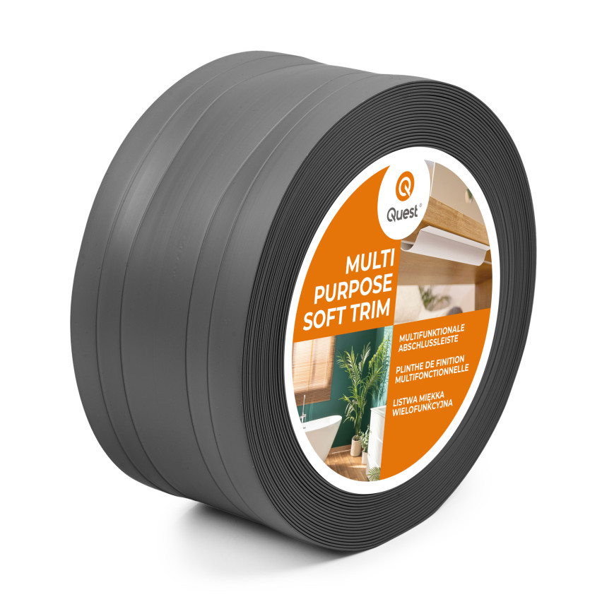 PVC Multifunctionele Lijst 2in1 – Zelfklevend Afwerkpaneel, 110Mm, Donkergrijs