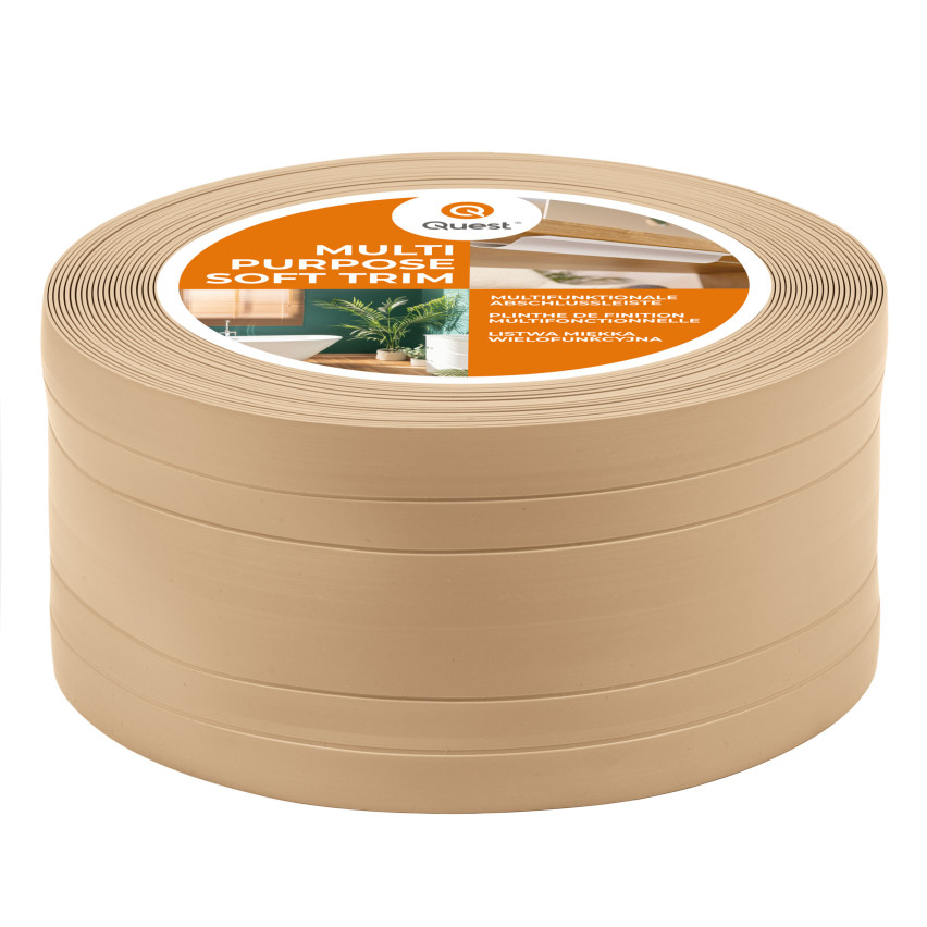 Battiscopa di finitura W4 in PVC 2 in 1 110 mm, autoadesivo, coprente, battiscopa flessibile per pavimenti e pareti, sabbia