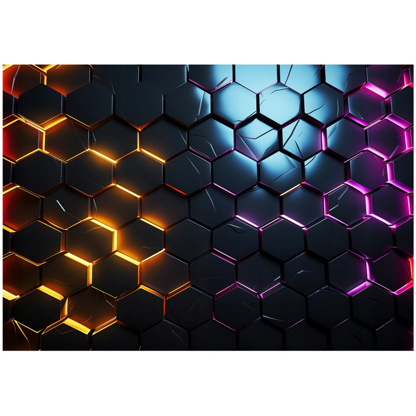 murale 3D ESAGONI per ragazzi murale 300x210 15054