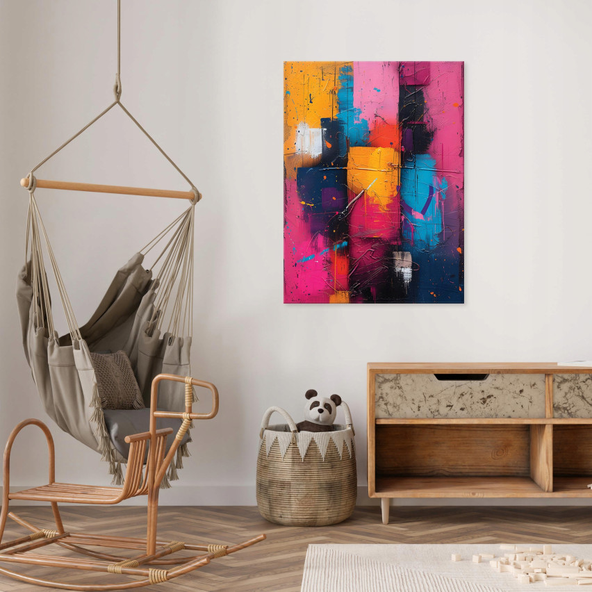 IMMAGINE MODERNA A COLORI ASSTRATTI SU PANNELLO PER CAMERE DA LETTO 60x40