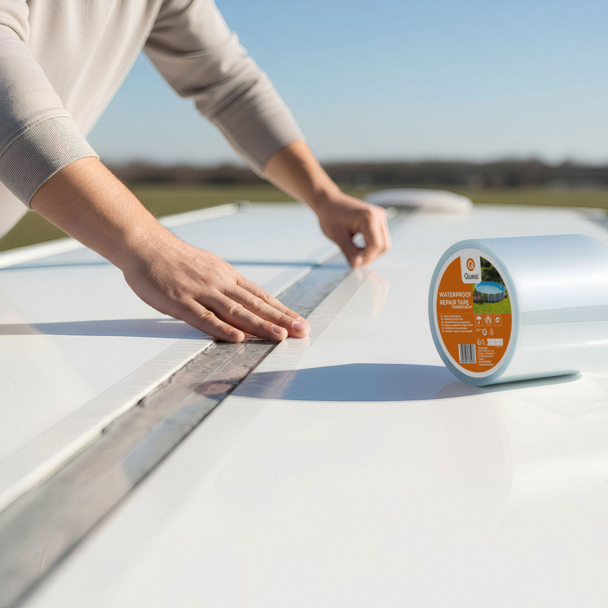 Těsnicí butylová páska, opravná páska, 100 mm/3 m, průhledná