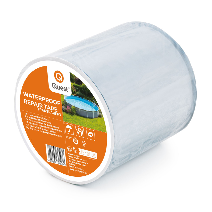 Těsnicí butylová páska, opravná páska, 100 mm/3 m, průhledná