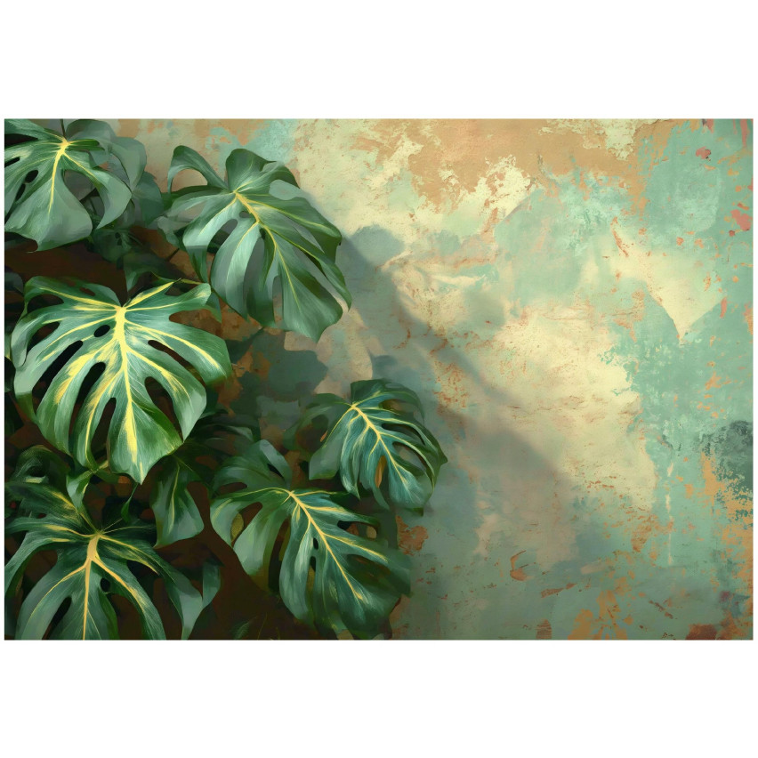 400x280 FOGLIA MONSTER VERDE DI BETONE FOTOGRAFIA PER IL SALOTTO 400x280