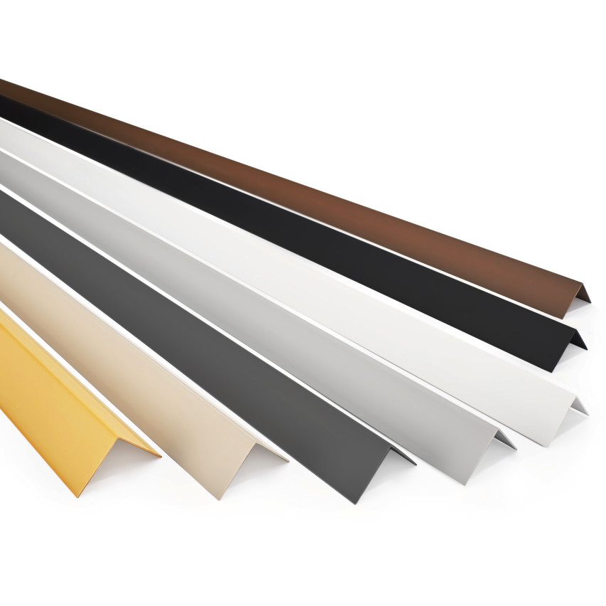 Ângulo duro de PVC colado na parte externa perfil decorativo em L, canto com cola, KTZ, azul claro