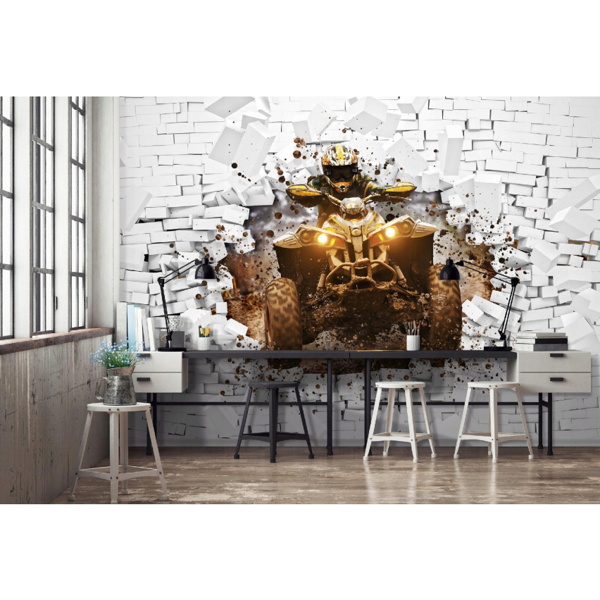 3D BOY GAMER QUAD Murale per la camera dei bambini 400x280