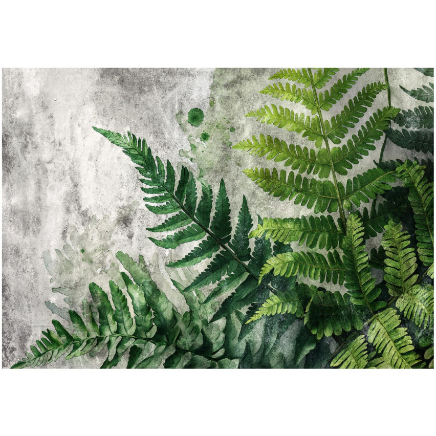 PHOTO PAPROFLES GREEN CONCRETE LEAVES FOR SITTING ROOM Wallpaper 400x280