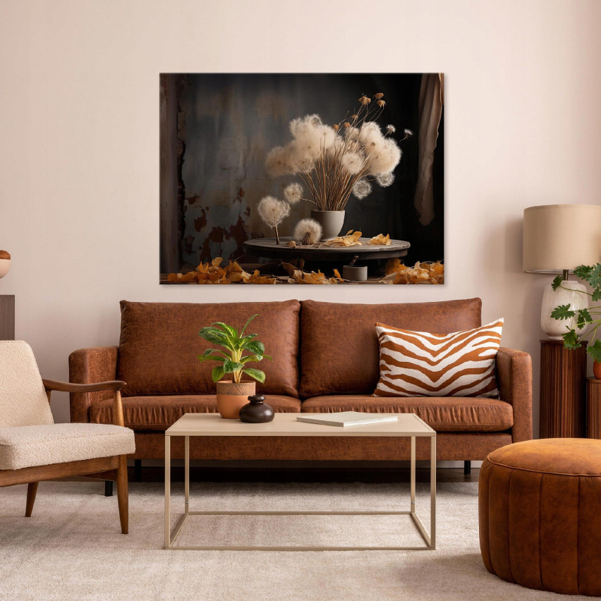 IMAGE OF FLOWERS IN A VASON BEAUTIFUL ON A FLAT WALL SITING ROOM 40x30