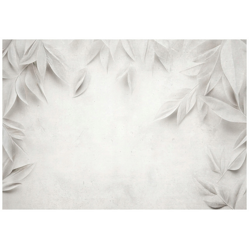 PHOTOTOTAPET BETON LEAVES GREY KITCHEN SITTING ROOM LIVING ROOM TAPE 150x105