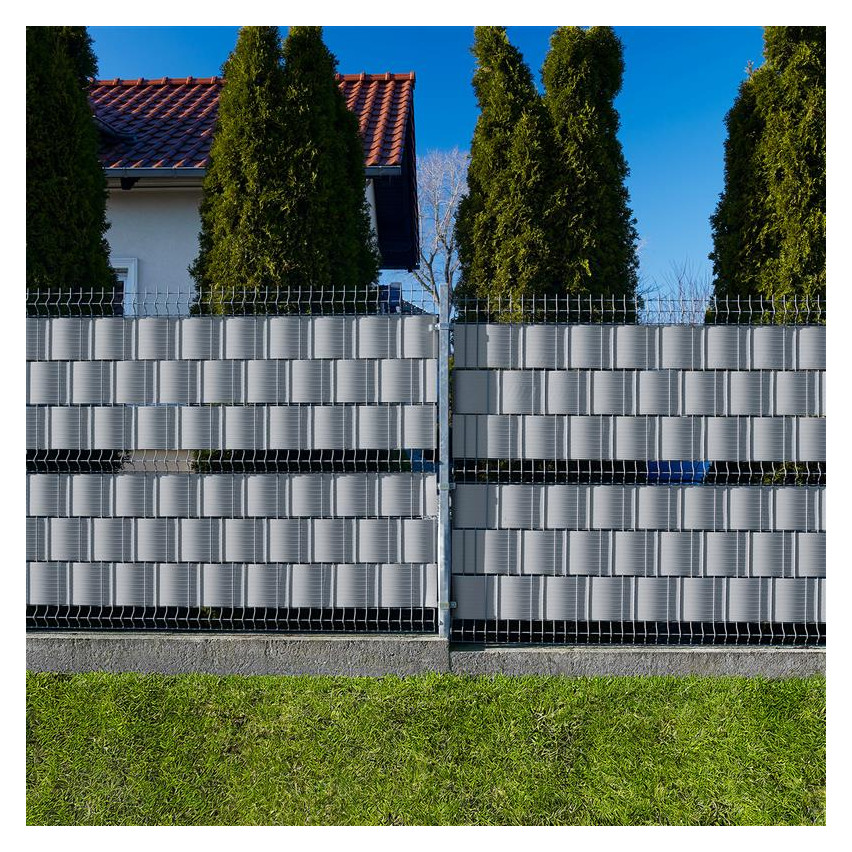 Tvoros juosta PVC pelēks, Premium žoga lente, 900 g/m2, lamiles žogam, RAL 7040