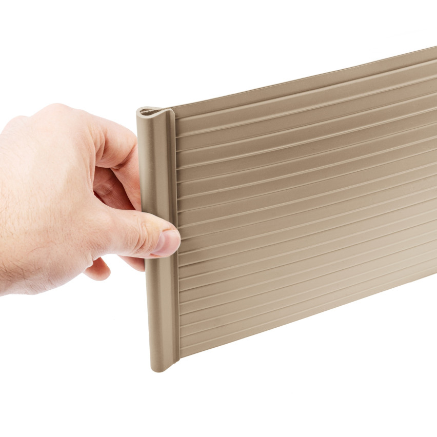 Klip pro upevnění panelové lišty - plotová páska, béžová barva