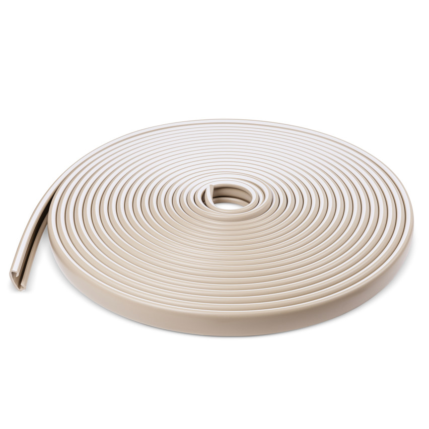 Ledstångsprofil PVC 40x8 mm, wit, trapleuningstrip, handrailprofiel, LUX