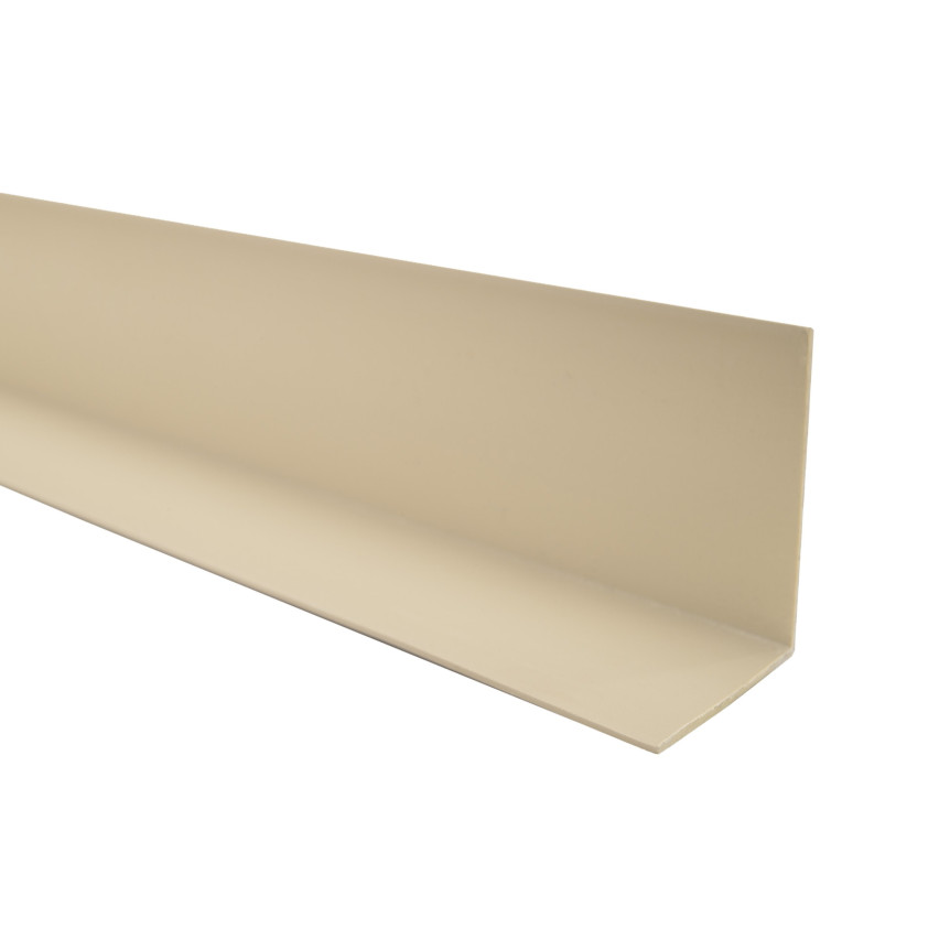 Cantoneira de PVC bege, perfil em L, canto decorativo, KT