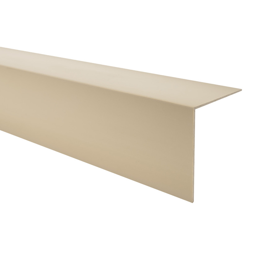 Cantoneira de PVC bege, perfil em L, canto decorativo, KT