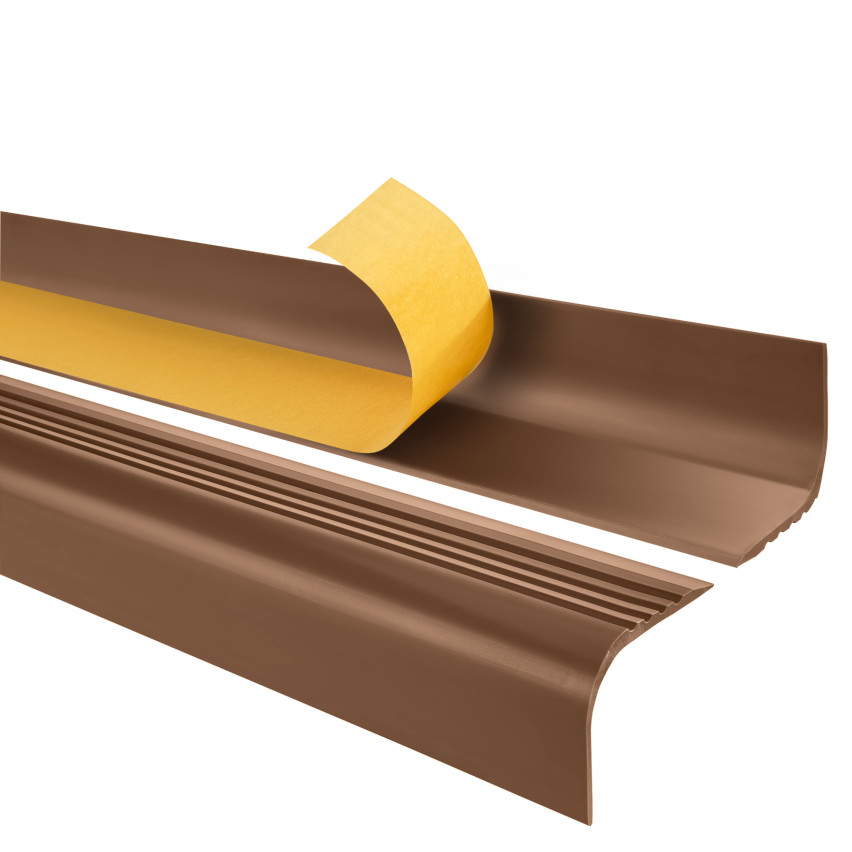 Αντιολισθητικό προφίλ σκάλας με κόλλα 52x40mm, χάλκινο