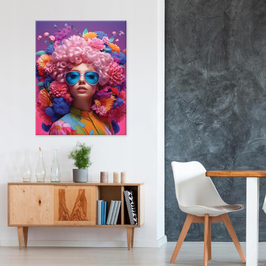 Immagine DONNA FIORI ASSTRATTO Quadro da parete 60x40