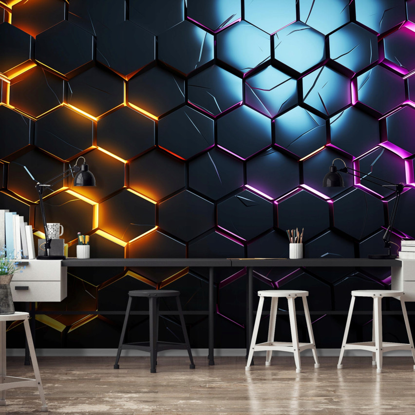 3D HEXAGONS FOR GIRLS WALLPAPET 150x105 15054