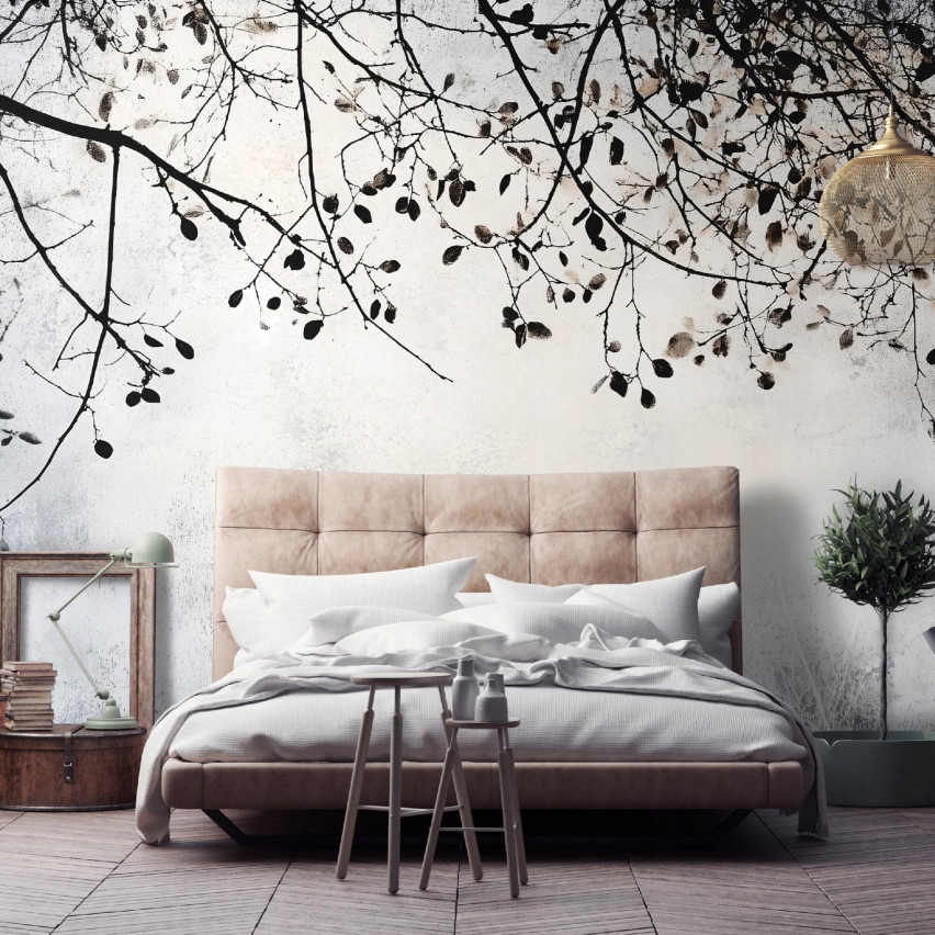 BETON TREES REINSULATION SITTING ROOM FLIZELINE Murale 200x140