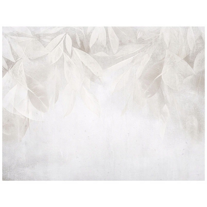 Papel de parede 300x210 BETON LEAF PHOTOPAPERSON GRAY LOFT BOHO TO THE SITTING ROOM LIVING ROOM