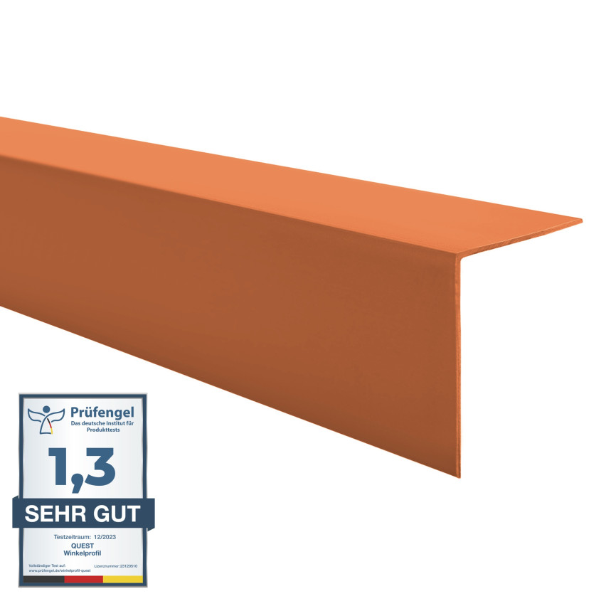 Profilo angolare decorativo in PVC tipo L Mattone, per protezione e rifinitura bordi KT